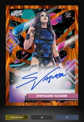Topps WWE Slam Digital Cosmic Chrome Orange Sig Stephanie Vaquer Legendary 25cc