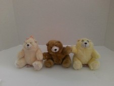 Vintage Russ Charmin Collectible Plush Bears Bill, Amy, Dillon Pink, Brown,Yello