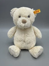 Steiff Teddy Bear Cream White Cuddly Plush 10 Inch Stuffed Animal