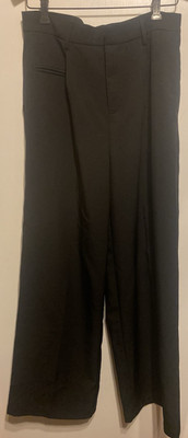 ANEWSTA Professional Dress Pants Wide Leg Women's Size Large Black Stretch
