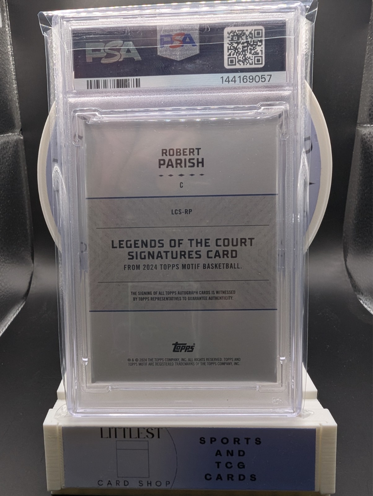 2023 Topps Motif Legends of the Court Robert Parish!Cadmium!Auto!/25!PSA 9!LCSRP view 4