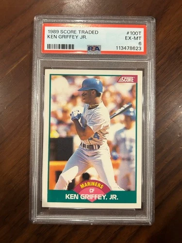 Ken Griffey Jr. Score Traded Rookie Card #100T Seattle Mariners, PSA 6 EX-MT