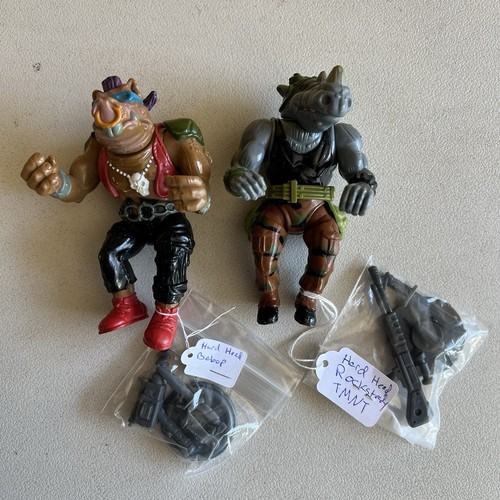Vintage TMNT BEBOP & ROCKSTEADY Complete 1988 (Hard Head) EUC