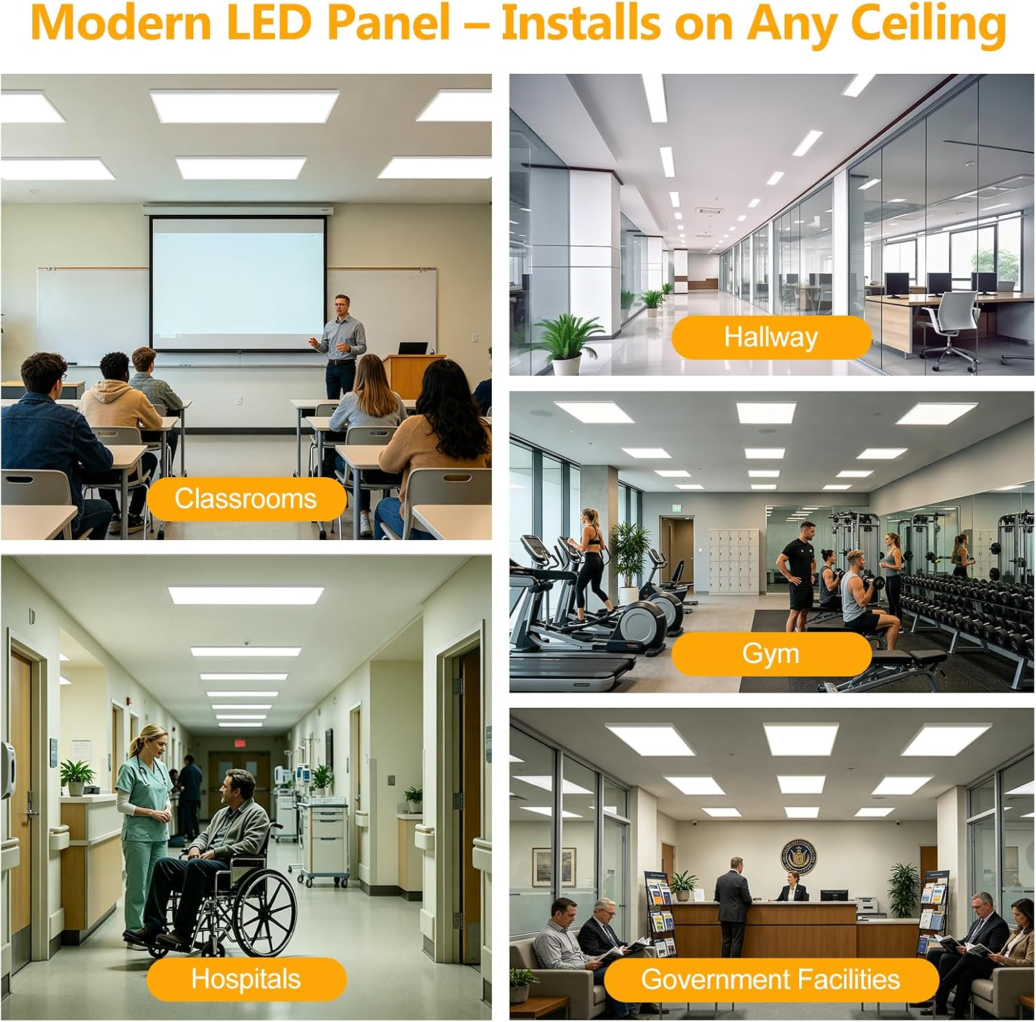 2X4Ft LED Flat Panel Light Surface Mount Kits, 2
