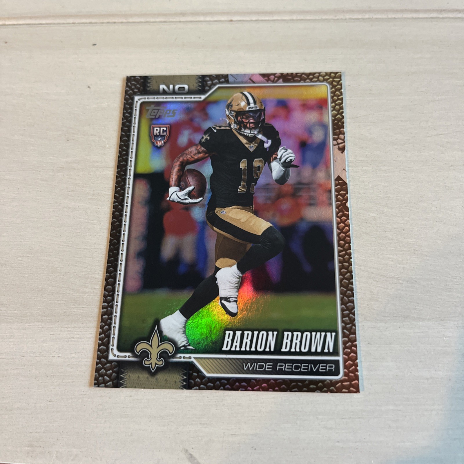 2026 Topps Flagship Football Leather Barion Brown RC #386 New Orleans Saints