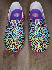 Lisa Frank Crocs Non Slip Work Clog Rainbow Leopard Cheetah 90s Retro - Size 6