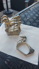 Vintage Set of 4 Silver Plated Duck Napkin Rings