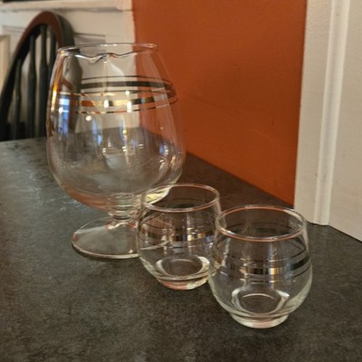 3-Piece MCM Vintage Dorothy Thorpe Brandy Sniffer & 2 Roly Poly Glasses