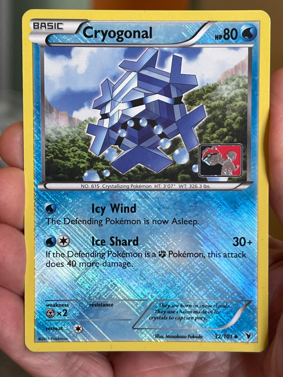 POKEMON CRYOGONAL 32/101 UNCOMMON PROMO LEAGUE HOLO NOBLE VICTORIES VLP CARD