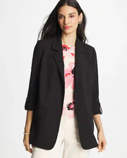 NWT Chico's Boyfriend Crepe Blazer