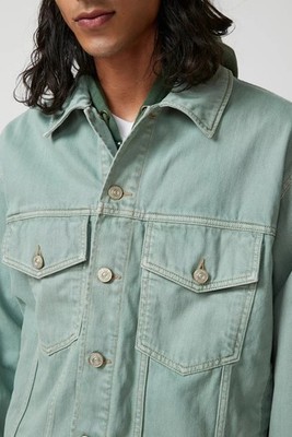 BDG Urban Outfitters Denim Trucker Jacket Men's Size M Turquoise *READ*