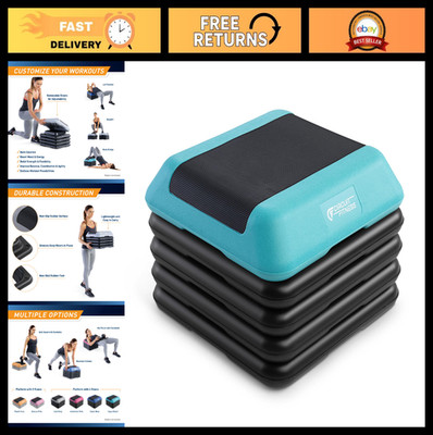 Adjustable Height Aerobic Step Platform - 16''x16'', Non-Slip Surface, Home Fitnes