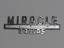 Vtg Miracle Ford Dallas Texas Metal Dealership Emblem Badge Tag Tx Dealer Trunk