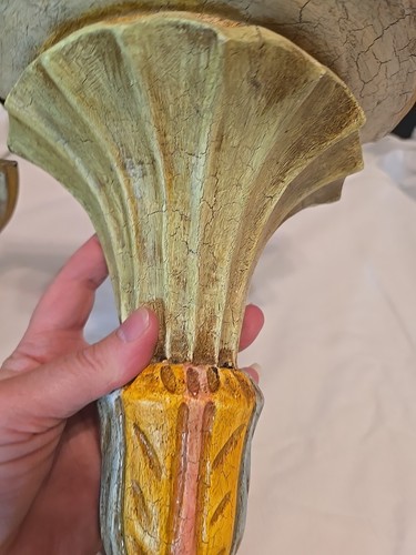 2 OOAK Florentine/ Baroque Style Pastel Distressed Wall Sconces/ Shelves Read - Picture 10 of 23