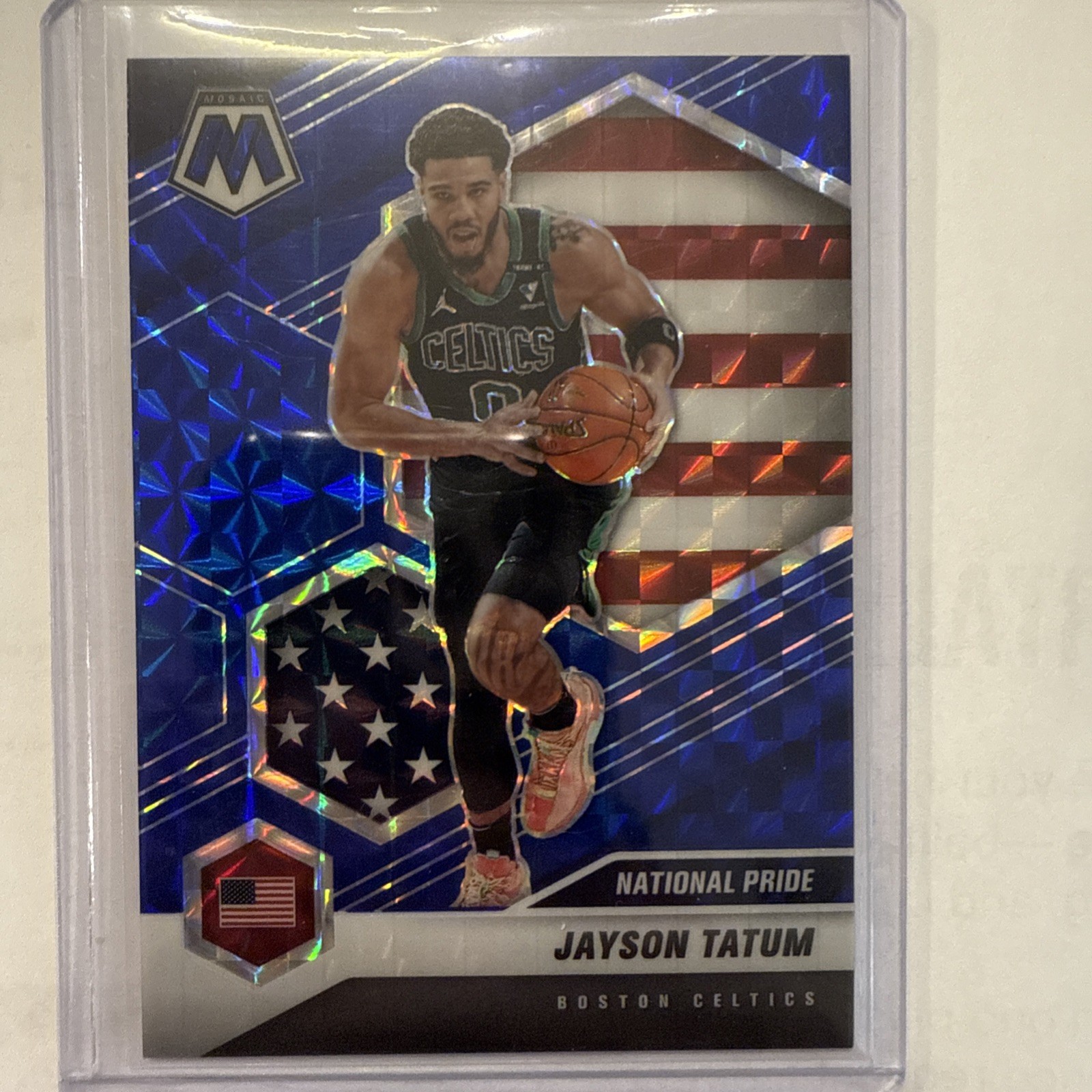 2020-21 PANINI MOSAIC JAYSON TATUM BLUE /99 National Pride 🇺🇸 🍀 Celtics