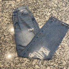 Cello Womens Light Wash Straight Leg Distressed Jeans Blue Size 5 WV17554RS-LTD