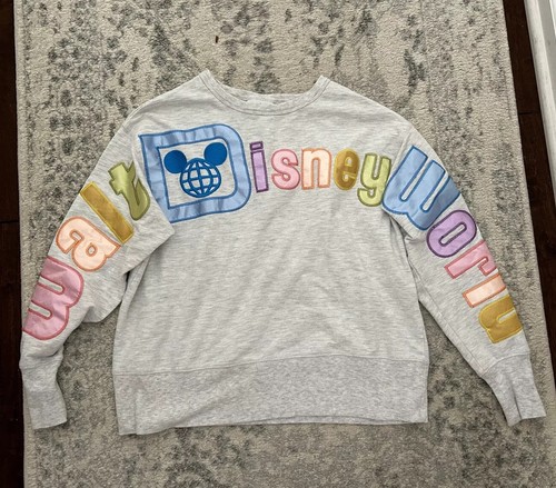 Walt Disney World Parks Women’s XS Spirit Jersey Sweatshirt Pullover Rainbow WDW