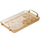 Plastic Serving Tray with Handle Rectangle Decorative Serving Platter Snack Tray