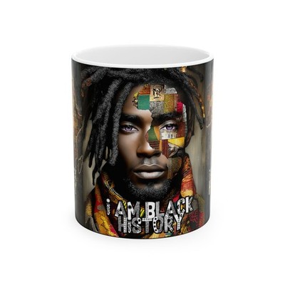 I Am Black History mug | Ceramic Coffee Mug, Africa Collage Design