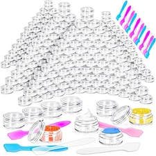 100 Pcs 5G Empty Plastic Containers with Clear Lids,Mini Makeup Sample Container