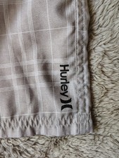 Hurley Board Shorts Mens Sz 31 TAN Plaid SWIMMING TRUNKS SWIM SHORTS
