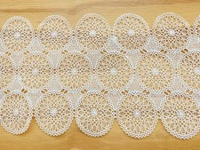 Bordo/cucito/artigianato/tappezzeria/larghezza 6,5" all'uncinetto ricamo cerchio bianco 2 iarde