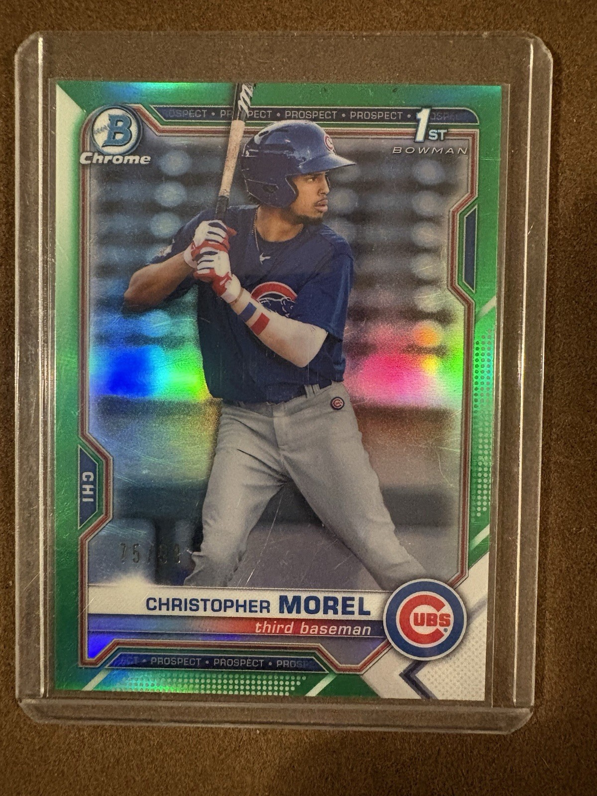 2021 Bowman Chrome Prospects Christopher Morel 1st Green /99