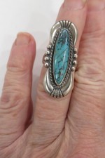 Vintage Sterling DESIGNERS JADE Stone center RING Size 5
