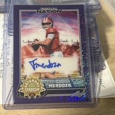 2025 Leaf Football Nation Fernando Mendoza Purple Shimmer  Auto 8/8