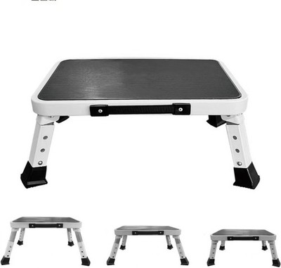 Foldable Step Stool Adjustable Step Stool W/ a Non-Slip Platform Step Ladder W/