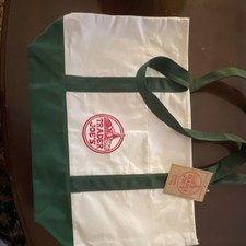 Trader Joe's Reusable Tote Bag White Green Solid Pattern