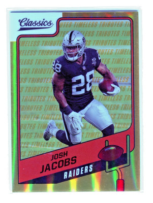 Josh Jacobs 2021 Panini Classics #97 Gold /60 Las Vegas Raiders