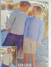 TODDLER/CHILD Sweater Knitting Pattern, w/Cables, 56-81cm, 10ply - Sirdar 2180