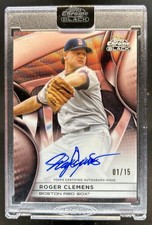 2025 Topps Chrome Black Roger Clemens Auto Rose Gold Wave Refractor #/15 Red Sox