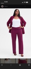 Nine West Women's Dress Stretch Pants In A Burgundy Color Size 16