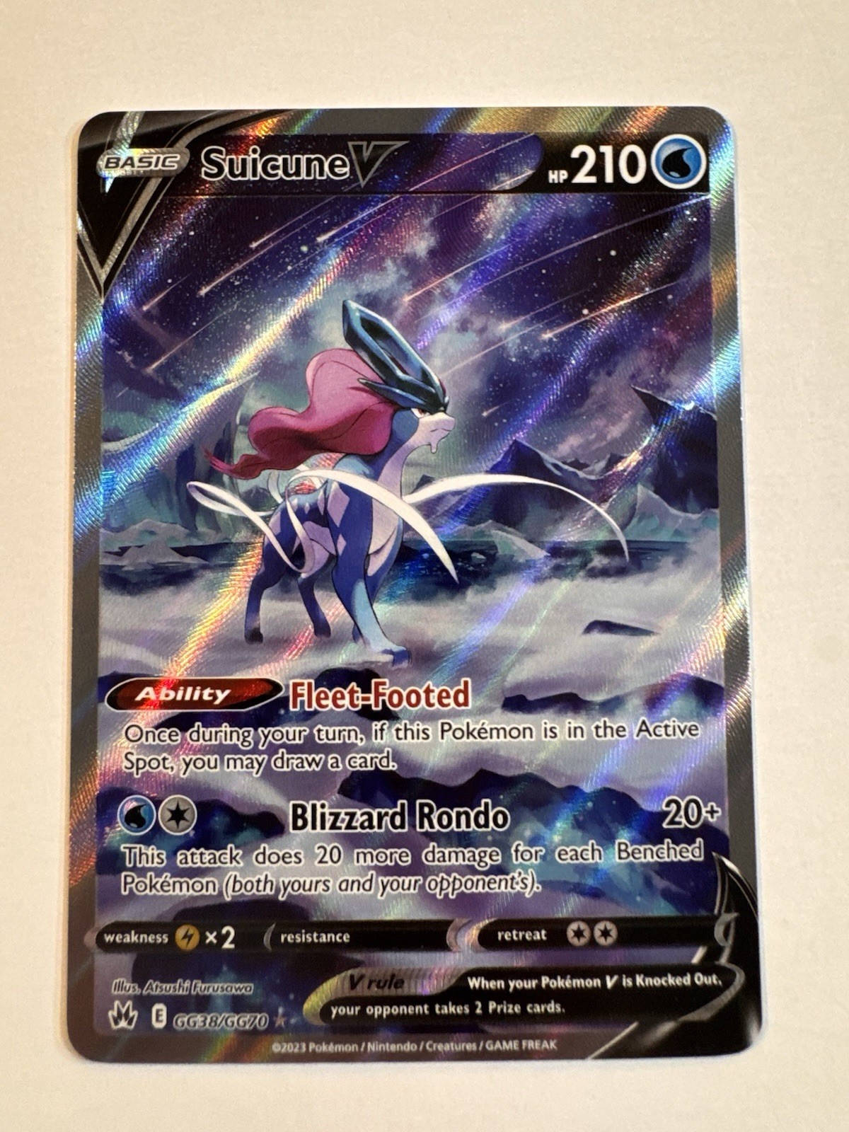 Suicune V GG38/GG70 SWSH: Crown Zenith: Galarian Gallery Holo