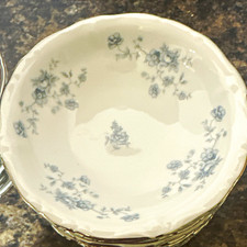 Johann Haviland Bavaria Blue Garland 7  Rimmed Soup Bowls Set of 8 Vintage China