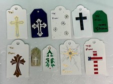 Original Merry Christmas Gift Tags Cross Snowflakes Custom Handmade Acrylic