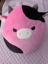 Squishmallows Original 12 Inch Pollyanna the Black & Pink Cow vgc 