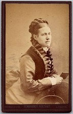 CDV Circa 1880s Barnes Lady In Elegant Dress London