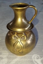 Massiver goldener Messing Krug / Vase & K&auml;nnchen - 2 in 1 - 12,5cm, &Oslash; 8cm