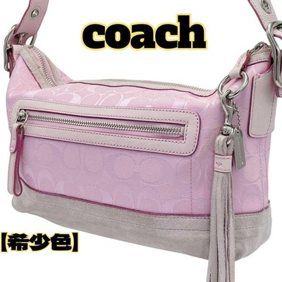 COACH 9363 Y2K Signature Canvas x Suede Pink One-Shoulder Bag Rare