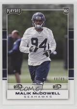 2017 Panini Playoff Rookies 2nd Down 40/49 Malik McDowell #259 9hx
