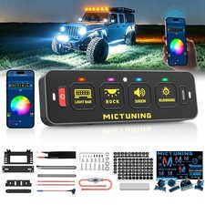Bluetooth RGB 4 Gang Switch Panel 12/24v LED Light Bar Circuit Relay System Box