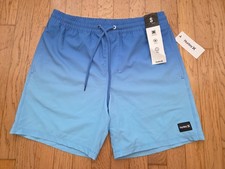 NEW Hurley Men's Cannonball 17" Athletic Volley Board Shorts Blue Ombre Small