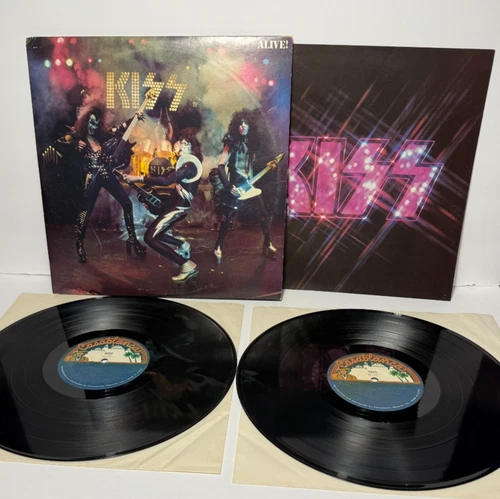 1975 KISS - ALIVE Double Vinyl LP Album +Insert Book - First Pressing VG+/VG+