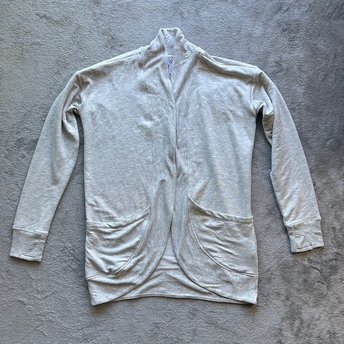 Athleta Girl Wrap ’N Roll 2.0 Open Front Sweatshirt Cardigan Gray XXL 16 NWT - Picture 1 of 13