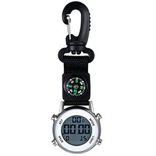 Clip on Digital Watch Backpack Fob Watch for Men and Women Nylon Band Key