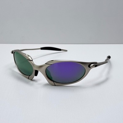 オークリRomeo メダル Oakley Romeo X-Metal Sunglasses Silver Frame Purple Green Gradient