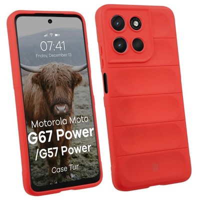Handyhülle für Motorola Moto G57 Power/G67 Power Bizon Case Cover Etui Hülle Rot